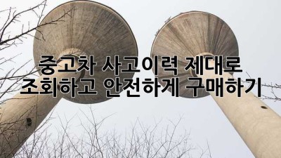 중고차 사고이력, 제대로 조회하고 안전하게 구매하기