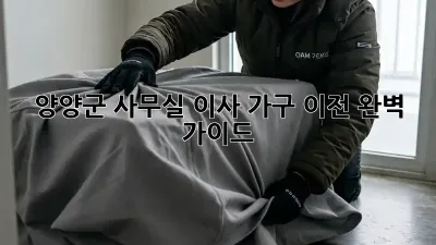 양양군 사무실 이사, 가구 이전 완벽 가이드